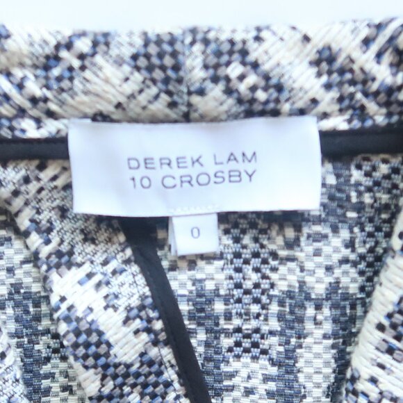 Derek Lam 10 Crosby Tweed Cropped Open-Front Long Sleeve Cutout Jacket Blazer 0 - Picture 8 of 13